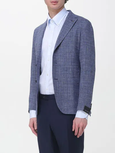 Tagliatore Unstructured Single-breasted Jacket In Blue