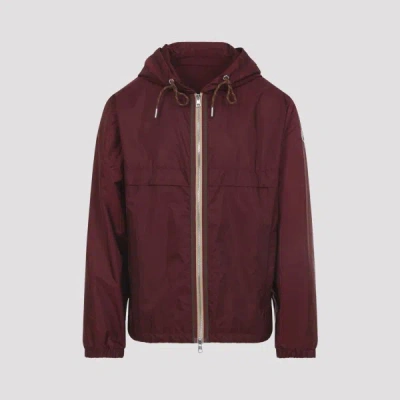 Moncler Hooded Jacket With Adjustable Hood For Men In Burgundy
