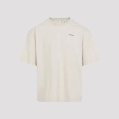 Off-white Ss22 Logo Round Neck Pullover Short Sleeve Loose Fit Khaki In Neutral