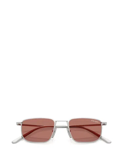 Prada Rectangle-frame Sunglasses In Brown