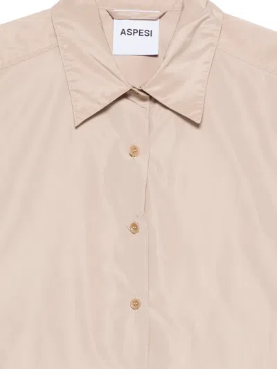 Aspesi Technical Buttoned Shirt In Neutral