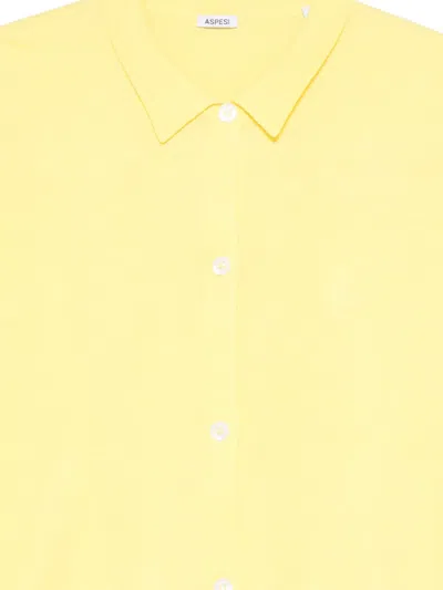 Aspesi Buttoned Cardigan In Yellow