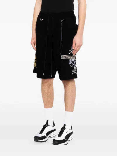 Mastermind Japan Embroidered Patch Drawstring Shorts In Black
