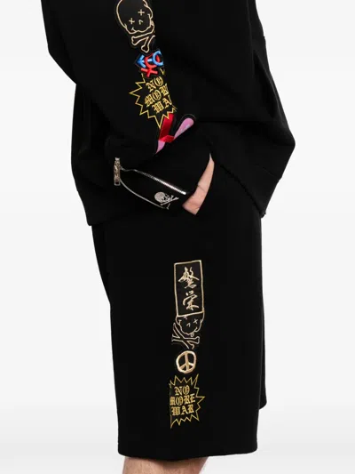 Mastermind Japan Embroidered Patch Drawstring Shorts In Black