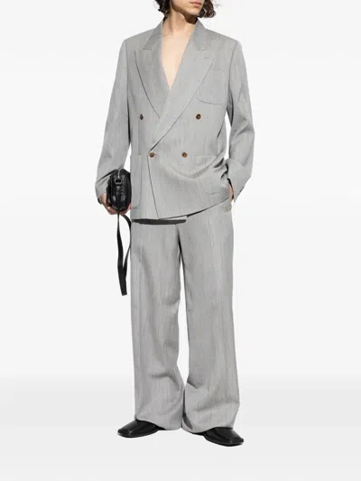 Amiri Double-breasted Blazer In Gray