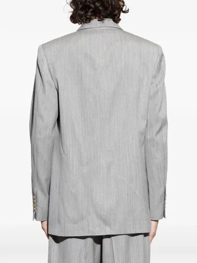 Amiri Double-breasted Blazer In Gray