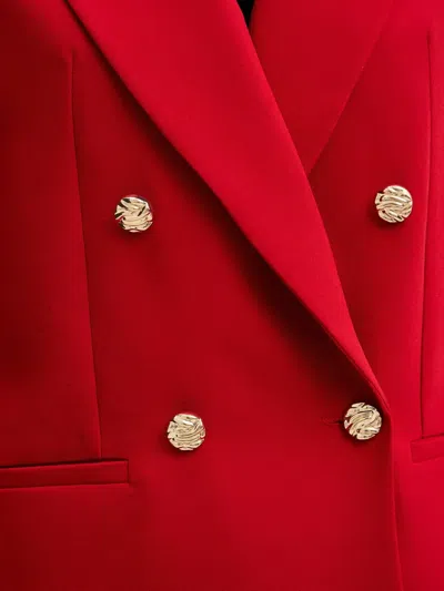 Morgan Double-breasted Blazer In Red