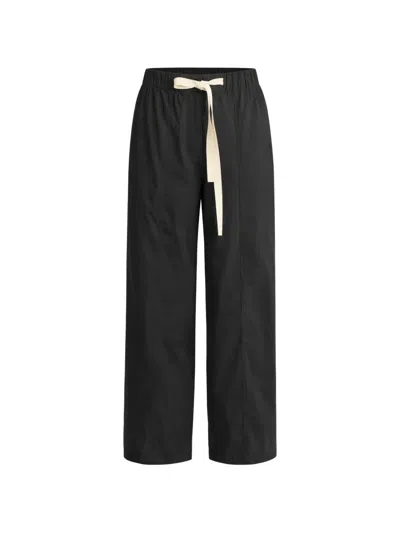 Lee Mathews Lm Poplin Wide Leg Pant In Black