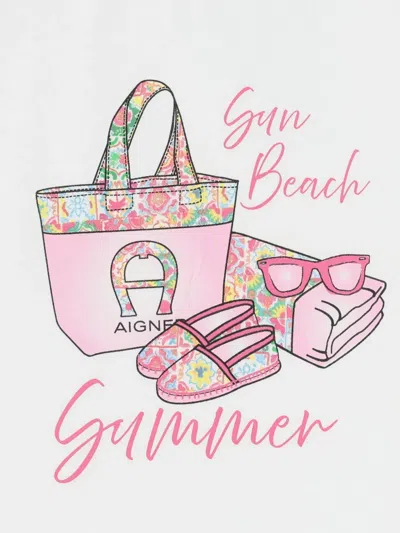 Aigner Graphic T-shirt In White