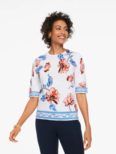 Talbots Plus Petite - Elbow Sleeve Ribbed Crewneck Sweater - Vivid ...
