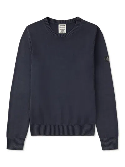 Ecoalf Recycled Cotton Blend Sweater For Him In Blue