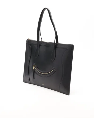 Celine Flat Cabas New Luggage In Glossy Calfskin In Black