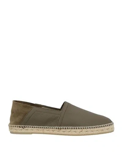 Castaã±er Green Solid Espadrilles In Multi
