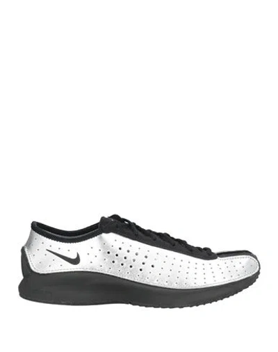 Nike Air Superfly Suede And Perforated Metallic Leather Sneakers In Silver