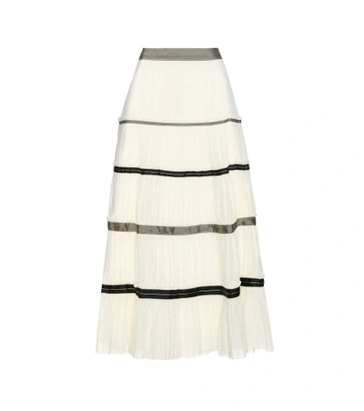 Shop Etro Silk Skirt In Cream