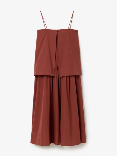 House Of Dagmar Cotton Strap Dress |  | Mahogny Red | Size 34 | 100% Organic Cotton