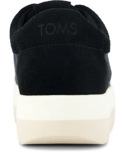 Toms Women's Rea Lace-up Platform Sneaker Mesh And Suede In Black