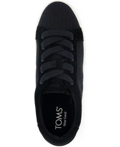 Toms Women's Rea Lace-up Platform Sneaker Mesh And Suede In Black