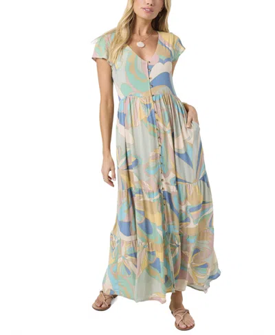 O'neill Zygrid Butterfly Maxi Dress In Green
