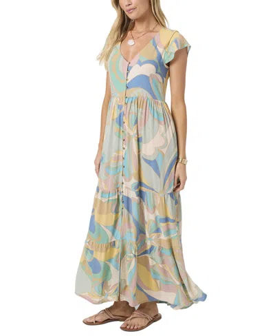 O'neill Zygrid Butterfly Maxi Dress In Green
