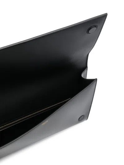 Celine Lambskin Asymmetric Rectangular Clutch Bag In Black
