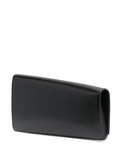 Celine Lambskin Asymmetric Rectangular Clutch Bag In Black