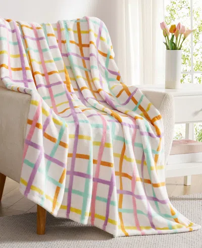 Hallmark Chromatic Grid Plush Throw, 50" X 70" In Multi