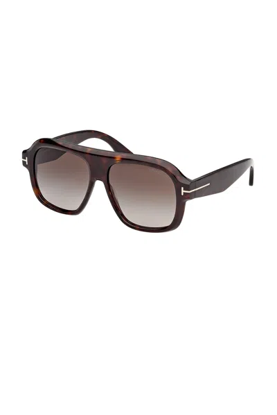 Tom Ford Eyewear Pilot Frame Sunglasses In Brown