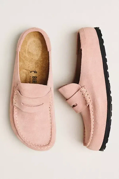 Birkenstock Naples Wrapped Suede Mules In Pink
