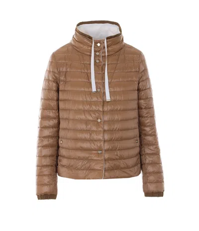 Herno Long-sleeved Drawstring Reversible Padded Coat In White