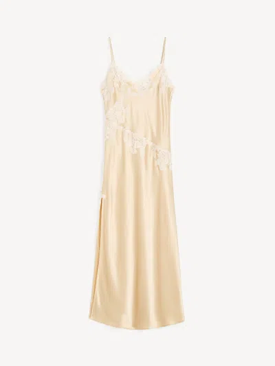 By Malene Birger Vera Lace-detailed Slip Midi Dress In Gold