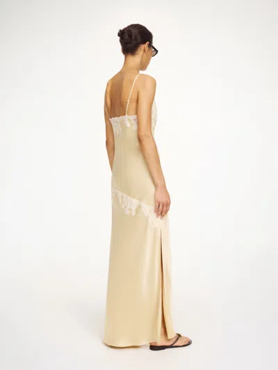 By Malene Birger Vera Lace-detailed Slip Midi Dress In Gold