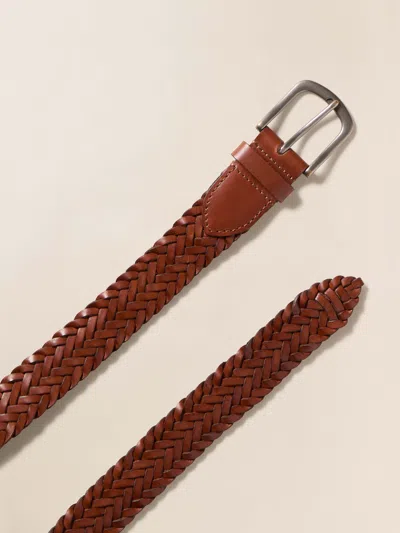 Faherty Braided Belt In Brown