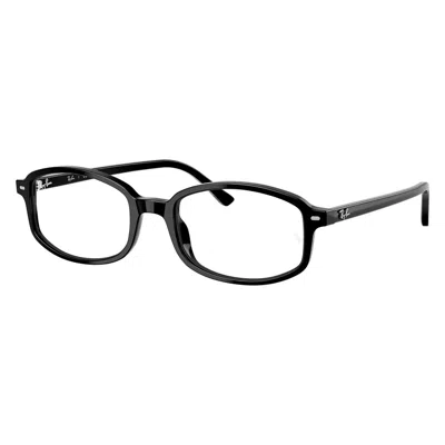 Ray Ban Sam Optics Eyeglasses Black Frame Clear Lenses Polarized 54-19 In Black