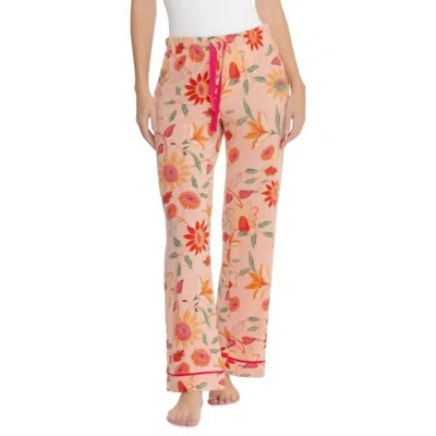 Spartina 449 Pajama Pant Botanic Garden Boho Floral Peach In Orange