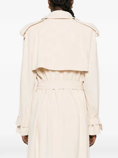 Wardrobe.nyc Double-breasted Belted Technical Shell Trench Coat In Neutral