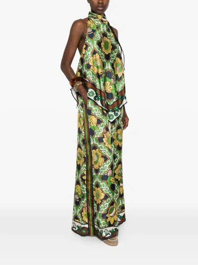 Alemais Womens  Liana Printed Silk Palazzo Trousers In Multi