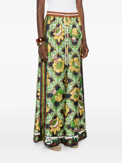Alemais Womens  Liana Printed Silk Palazzo Trousers In Multi