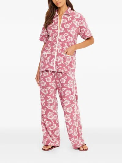 The Upside Lahaina Cabana Floral Zip Shirt In Multi