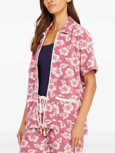 The Upside Lahaina Cabana Floral Zip Shirt In Multi