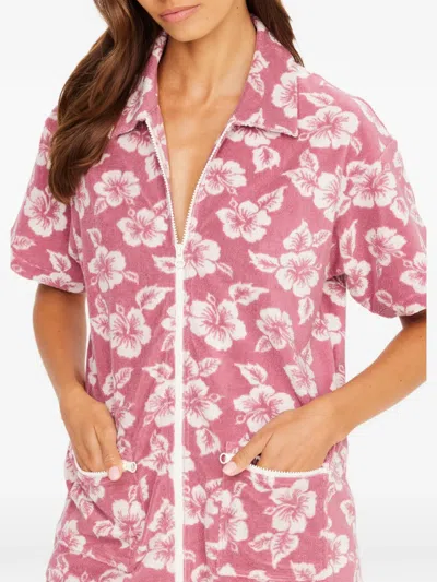The Upside Lahaina Cabana Floral Zip Shirt In Multi