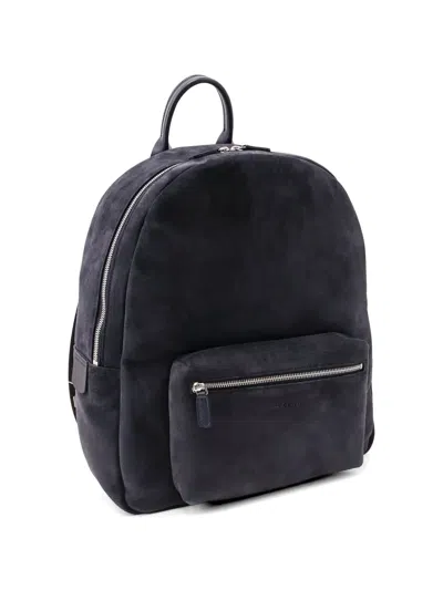 Kiton Zipped Leather Backpack In Pink