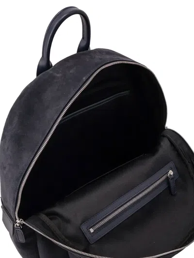 Kiton Zipped Leather Backpack In Pink