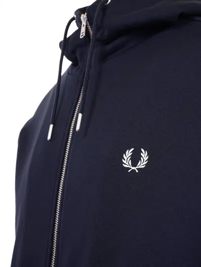 Fred Perry ジップアップ ニットパーカー In Blue