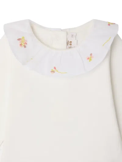 Bonpoint June ラッフル ボディスーツ In White