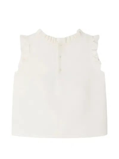 Bonpoint Lou ラッフル トップ In White
