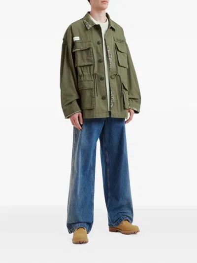 Five Cm Patchwork Jacket In Green