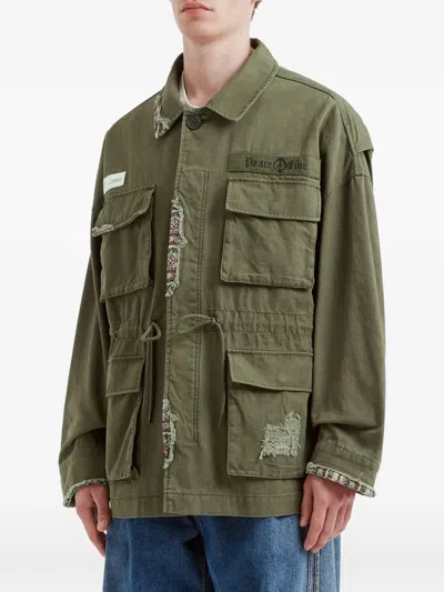 Five Cm Patchwork Jacket In Green