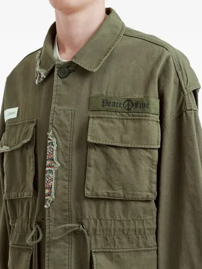 Five Cm Patchwork Jacket In Green