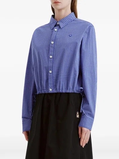 Chocoolate Check-pattern Cotton Shirt In Blue